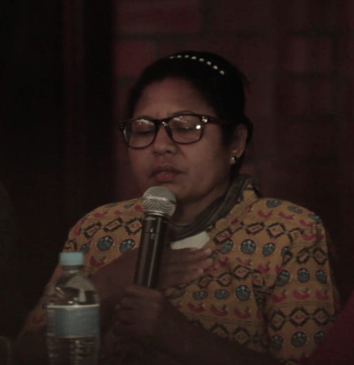 Mrs. Tineke Rumakabu, pausing after detailing how she was tortured.