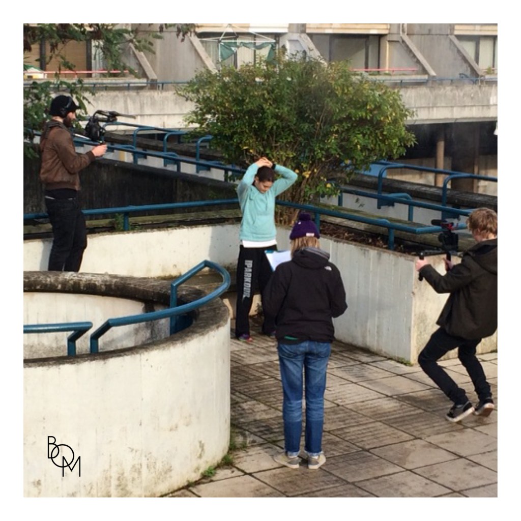 Team BOM filming parkour phenom Adrienne Toumayan.